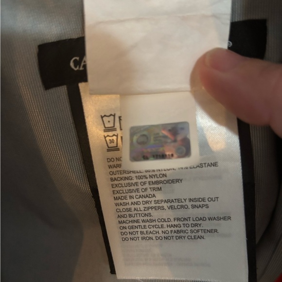 Canada Goose Dark Green Rain Jacket with Red Zipper - Picture 5 of 9